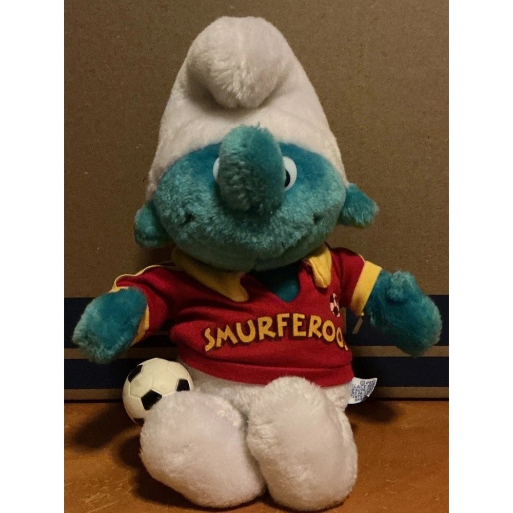 Vintage 1982 Peyo Wallace Berrie 12" Soccer Smurf